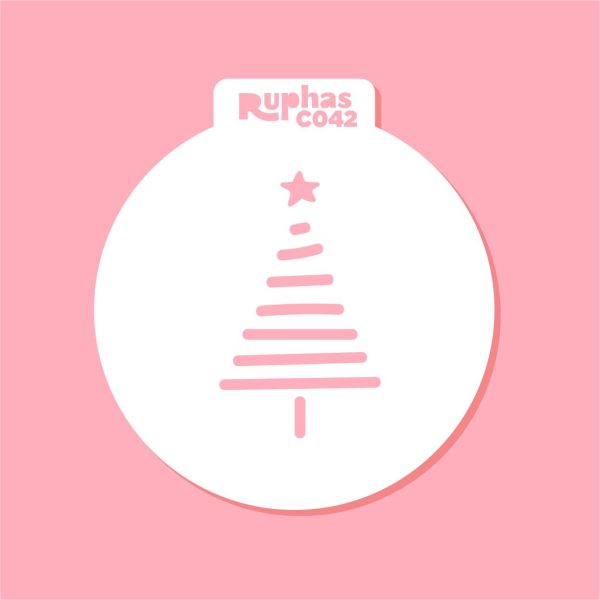 Stencil C042 Árbol Navidad Modelo 1 Cupcakes